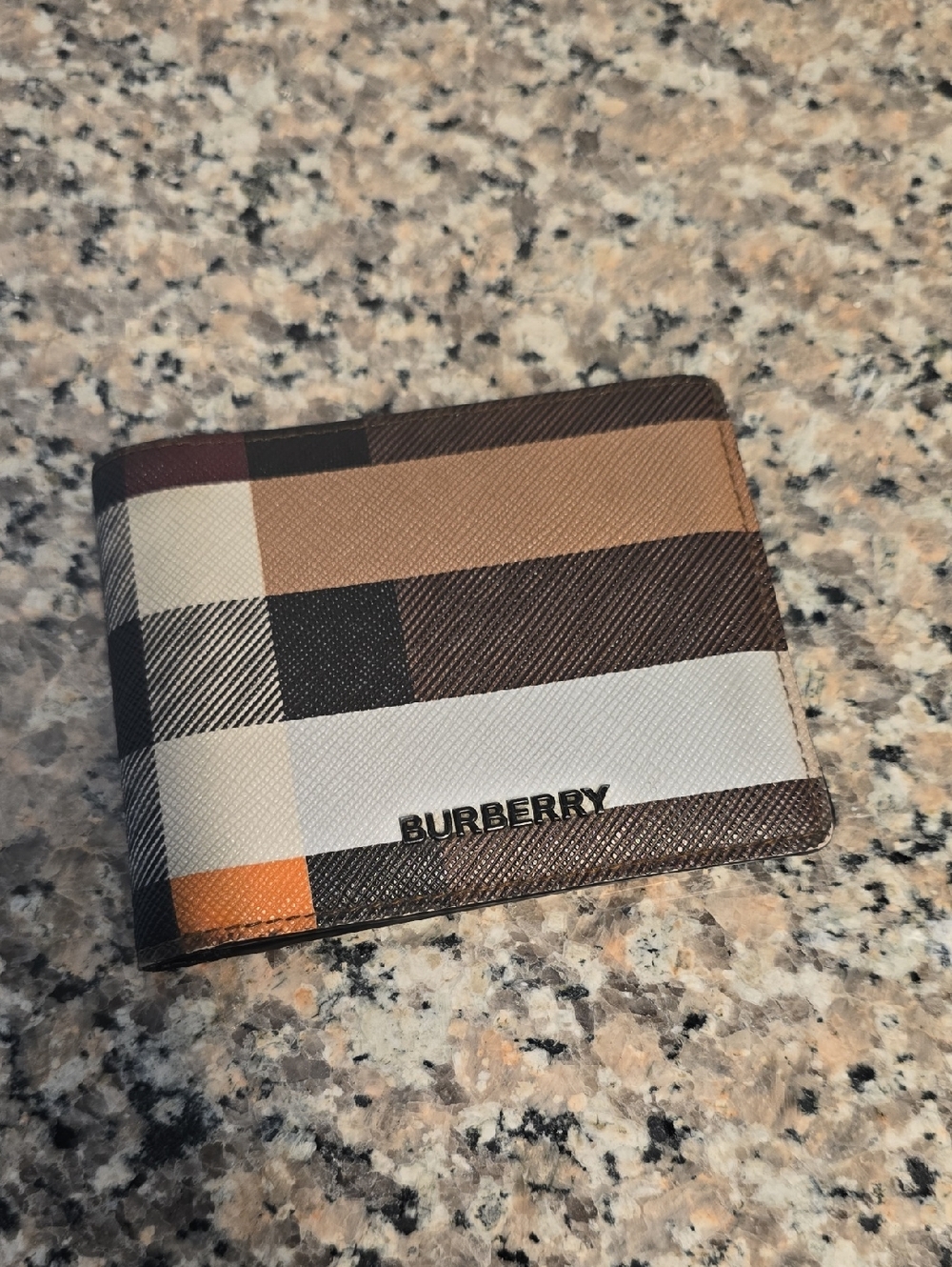 Burberry Leather Wallet Brown, Beige & Black